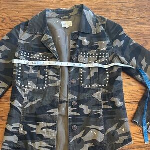 Jolt Women's Camouflage Studded Jean Jacket